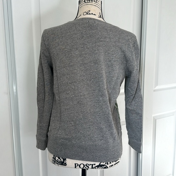 J.Crew Green Floral Brocade Women's Sweatshirt - Picture 4 of 6